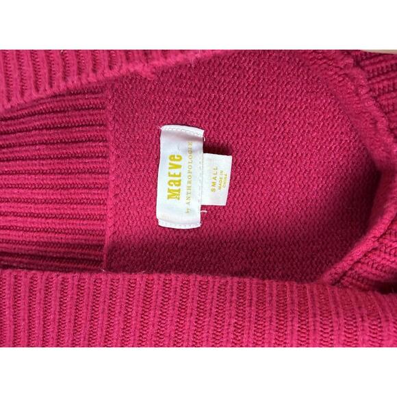 Maeve by Anthropologie Bright Red/Pink Crystal Tunic Sweater - Size - Small - Picture 5 of 7
